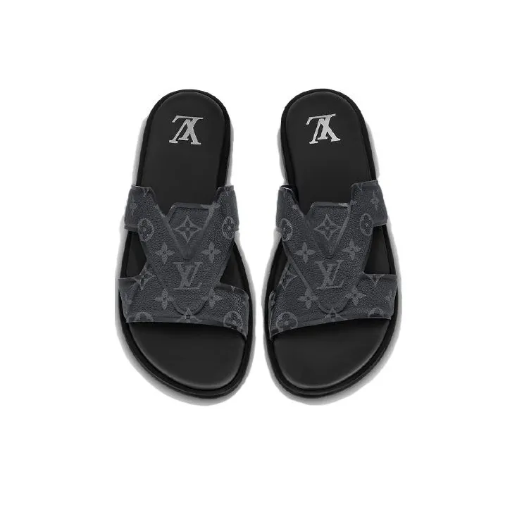 LOUIS VUITTON Oasis Slip Resistant Slide Slippers Men's Black-2