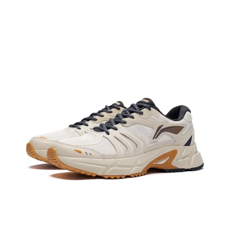 LiNing Pick Up The Light Durable Breathable Low Top Running Shoes Men's Ecru-2