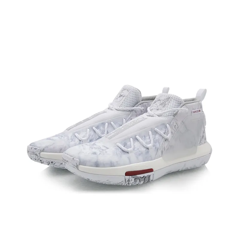 LiNing Wade Fission 6 Anti Slip And Wear Resistant Coverage Mid Top Basketball Shoes Men's White-2