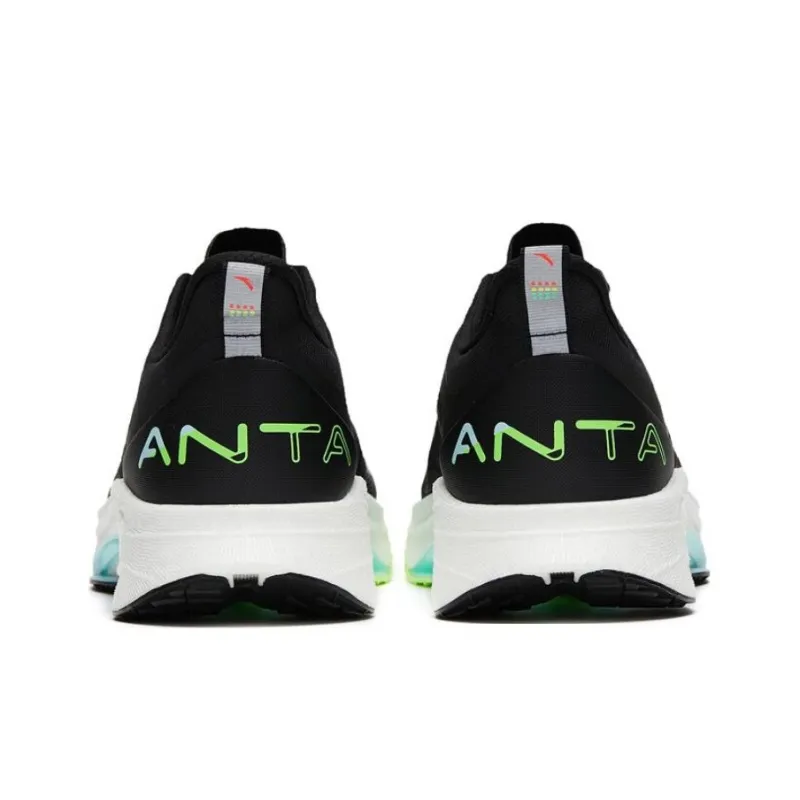 Anta MACH 3.0 Anti Slip Wear Resistant Low Top Running Shoes Men's Black Green-3