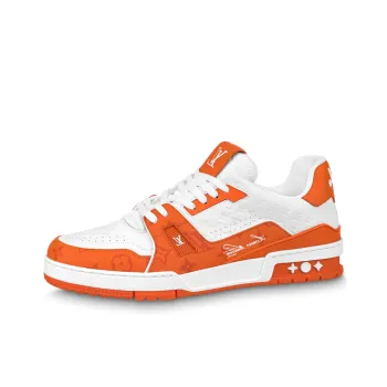 LOUIS VUITTON Lv Trainers 'White Orange'