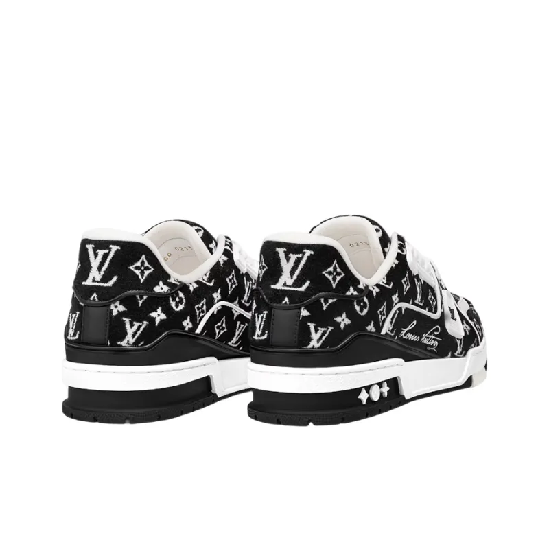 LOUIS VUITTON Trainer Black Monogram Textile-3