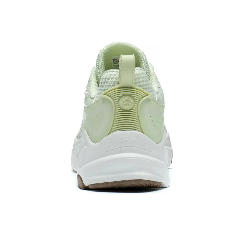 LiNing Meteor Slip Resistant Cushioning Wear Resistant Low Top Running Shoes Women's White Green-4