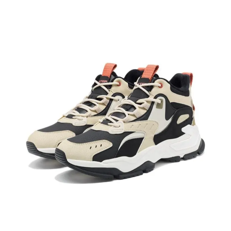XTEP Red Rock 2.0 Anti Slip Wear Resistant Mid Top Sports Casual Shoes Men's Black Yellow-2