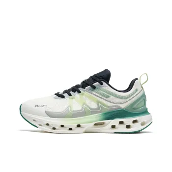 XTEP Shock Absorption Spinning 10.0 Anti Slip Wear Resistant Low Top Running Shoes Men's White Green Gray