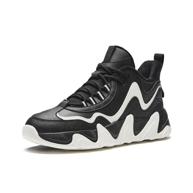 Anta Back Wave 1.0 Cushioning Wear-Resistant Low-Top Casual Shoes Men's Black White-1