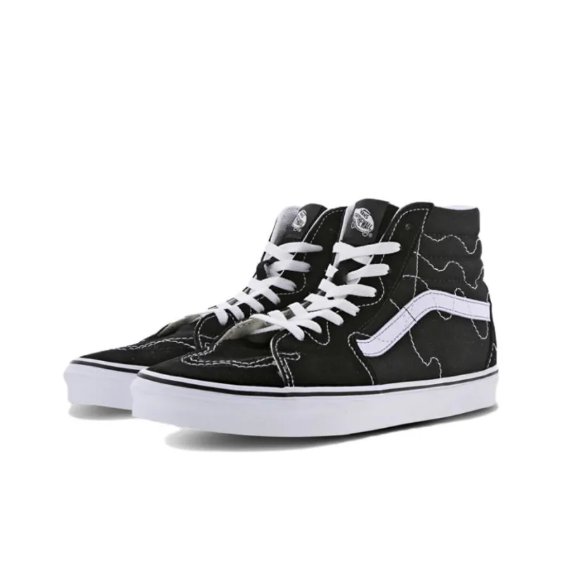 Vans SK8 HI Stitch 'Black White'-3