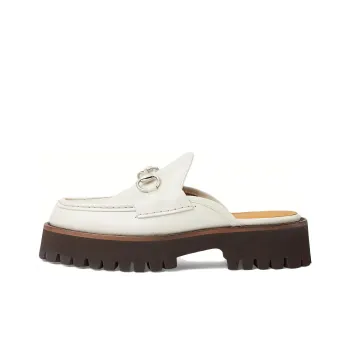 GUCCI Horsebit Wrap toe Slippers Women's White