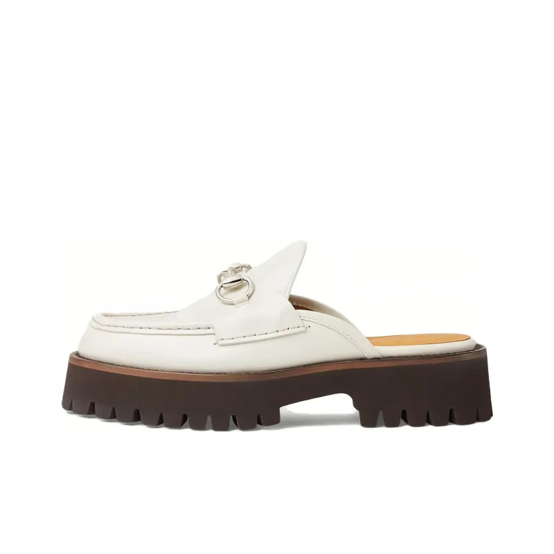 GUCCI Horsebit Wrap toe Slippers Women's White-0