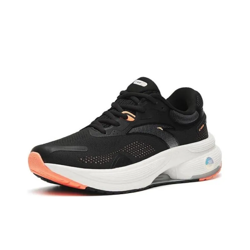 ANTA Running Collection Running Shoes Women's Low Top Black/Lock Orange-1