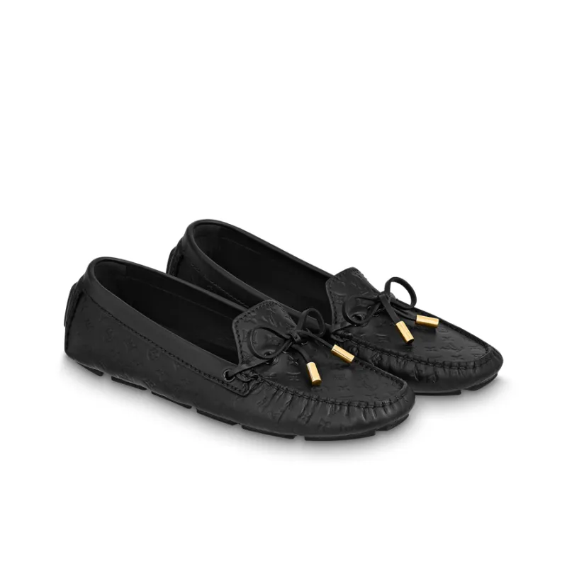 LOUIS VUITTON Gloria Nautical Collection Mokasin Casual Shoes Women's Black-1