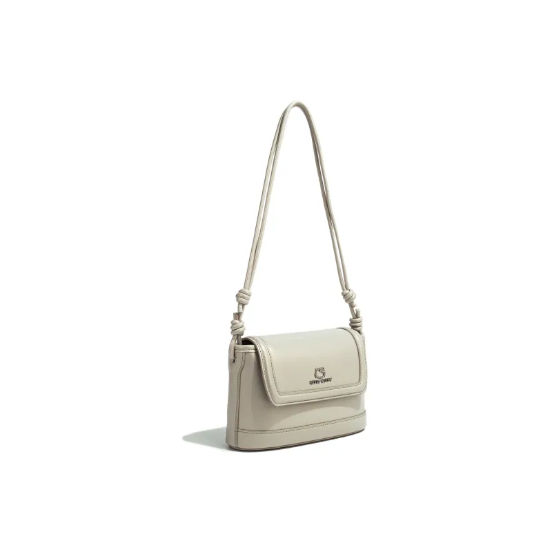 MESUCA Kitty Series PU With Synthetic Leather Crossbody Bag Small Size Women's Black/White/Ecru-13