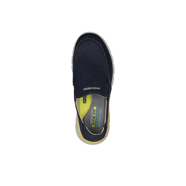 Skechers Del Retto Malvern Cushioning Anti Slip Wear Resistant Breathability Low Top Casual Shoes Men's Blue Loose Fit-3