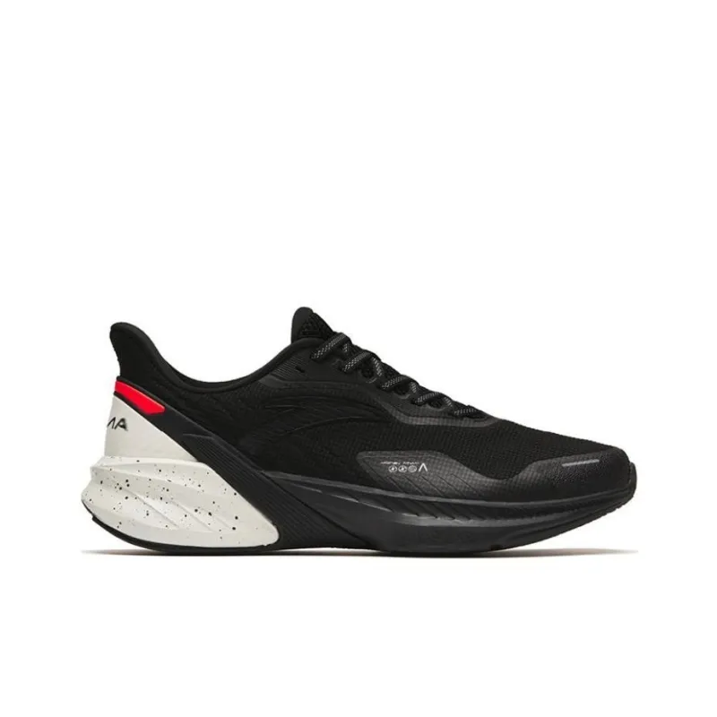Anta DuCi4 Cushioning, Slip Resistant, And Abrasion Resistant Low Top Running Shoes Men's Black White Red-1