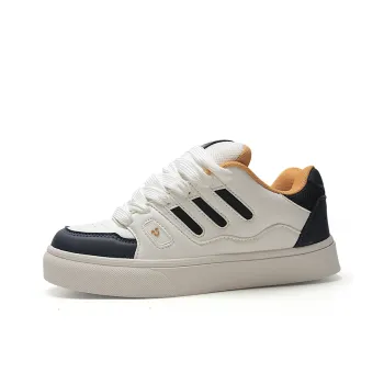 STUR YSN Wear resistant And Lightweight Low Top Skateboard Shoes Unisex White Dark Blue