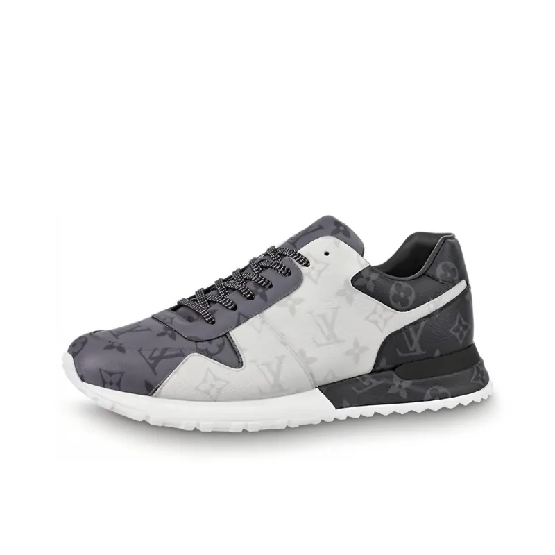 LOUIS VUITTON Run Away Slip Resistant, Abrasion Resistant, Breathable Low Top Sports Casual Shoes Men's White Gray-0