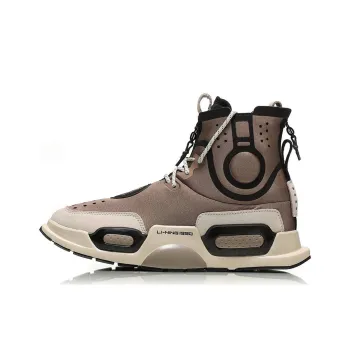 LiNing Rekindled Cushioning Anti Slip And Wear Resistant High Top Vintage Basketball Shoes Men's Brown