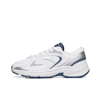 Anta AT952 Anti Slip Wear Resistant Breathable Lightweight Low Top Casual Running Shoes Women's White Silver Blue