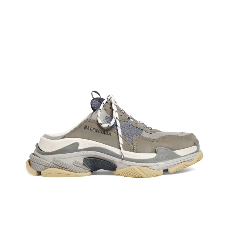 Balenciaga Triple S Mules 'Grey Blue Double Foam And Mesh'-1