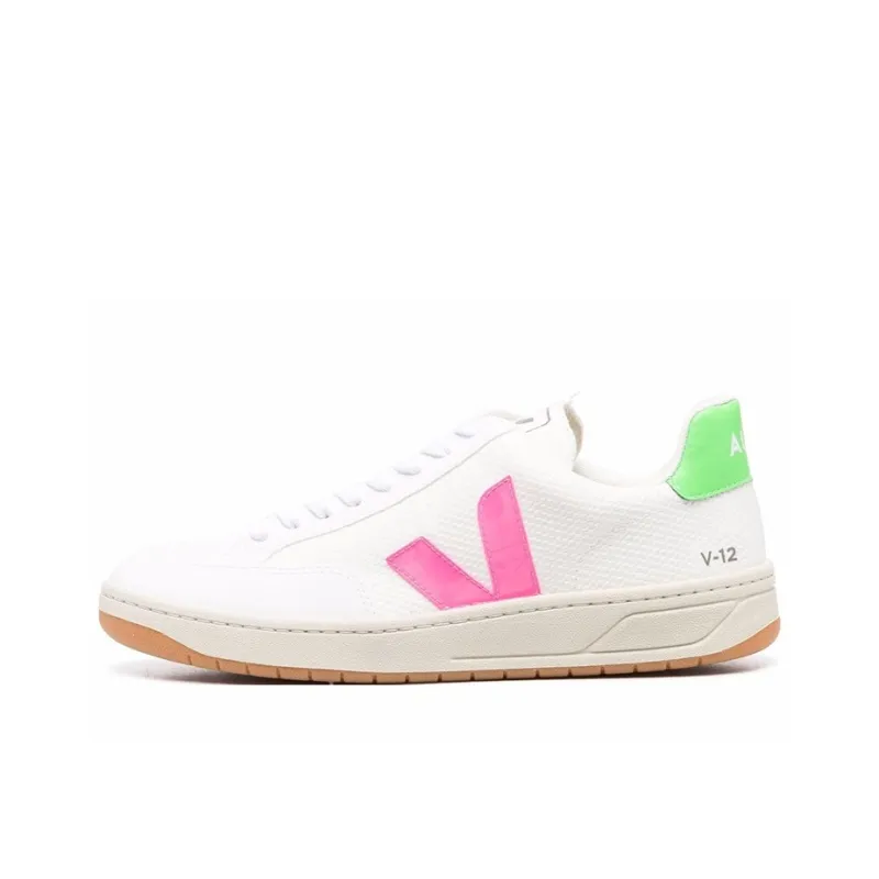 VEJA V 12 B Mesh White Green Pink-0