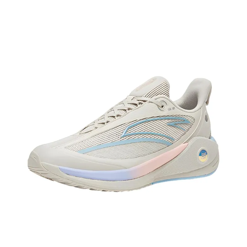 Anta C37 3.0 Anti Slip And Wear Resistant Breathable Low Top Running Shoes Gray Blue Pink-2