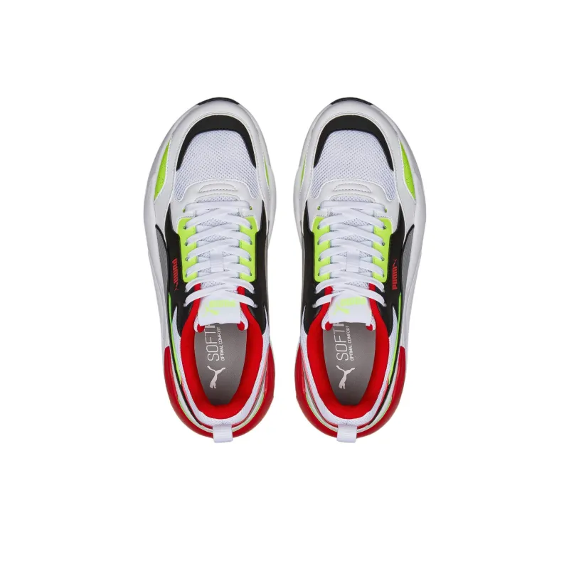 PUMA X-RAY Square Trainers Anti-Slip And Wear-Resistant Breathable Low-Top Casual Shoes Men's White Red Green-3