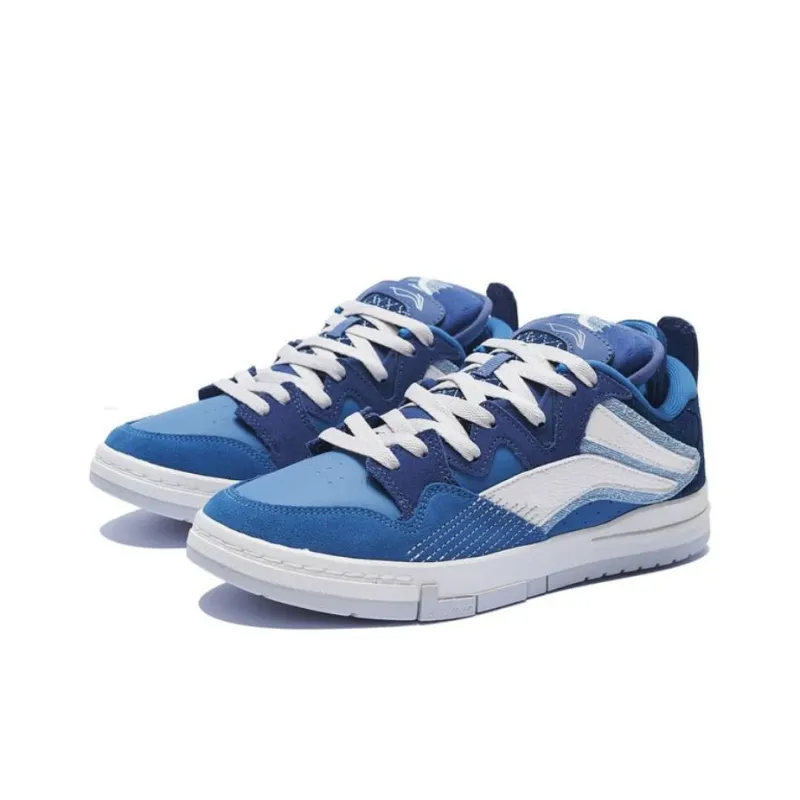 LiNing Wei Wu PRO Slip Resistant Shock Absorbers With Abrasion Resistant Properties Low Top Skateboard Shoes Men's Blue-2