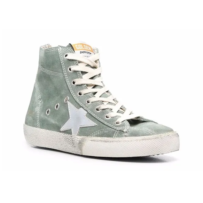 Golden Goose Francy High Top Stylish Skateboarding Shoes Women's Green-2