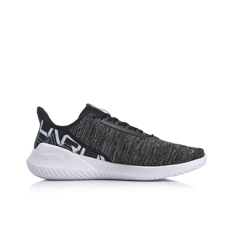 LiNing Akasaka Cushioning Breathable Low-Top Running Shoes Men's Standard Black One-piece Weaving-1