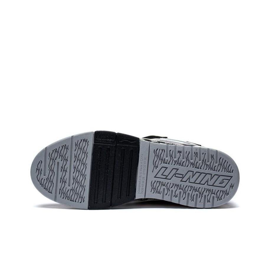 LiNing Wave Skateboard Shoes Women's Low-Top Black White US