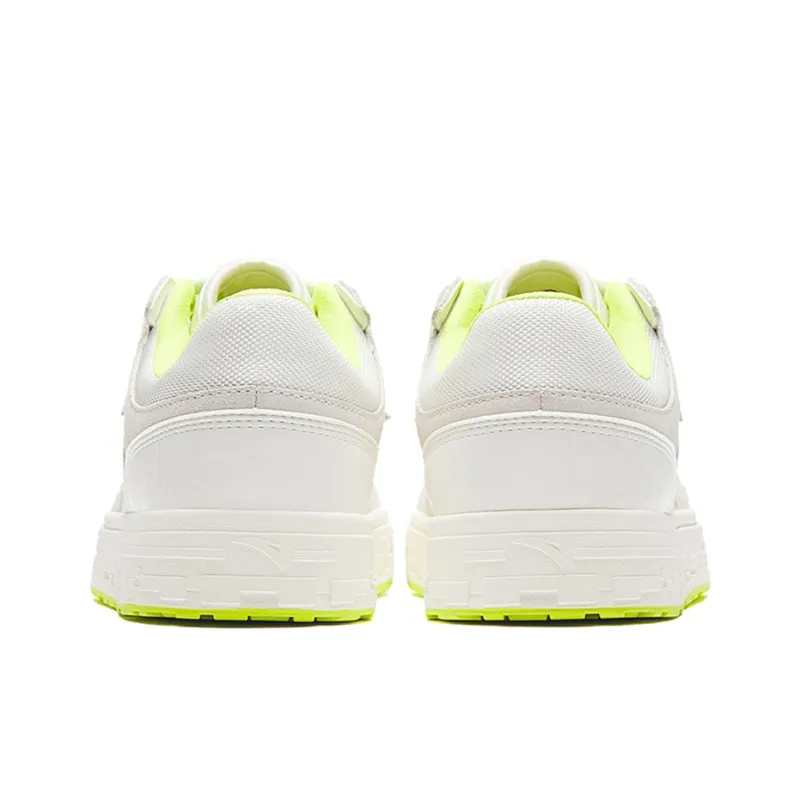 Anta Street Naughty Green Apple Slip Resistant Cushioning Lightweight Low Top Skateboard Shoes Men's White Yellow-3