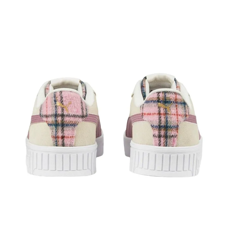 PUMA Carina 2.0 Anti-Slip Wear-Resistant Low-Top Skateboard Shoes Women's Beige Pink-4
