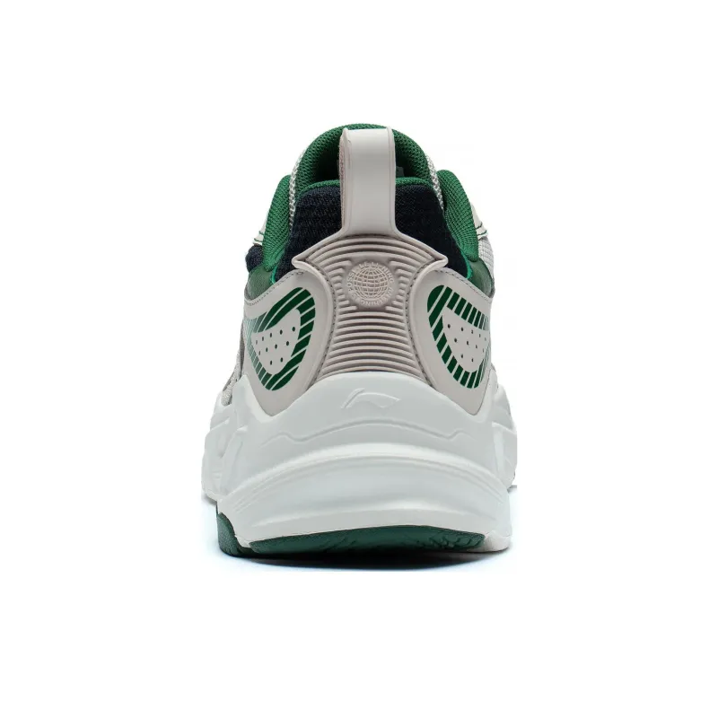 LiNing Meteor Cushioning Anti Slip And Wear Resistant Low Top Running Shoes Oat Gray Spruce Green-4