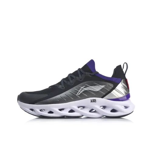 LINING Li Ning Arc Running Shoes Men Low-Top Black/Purple