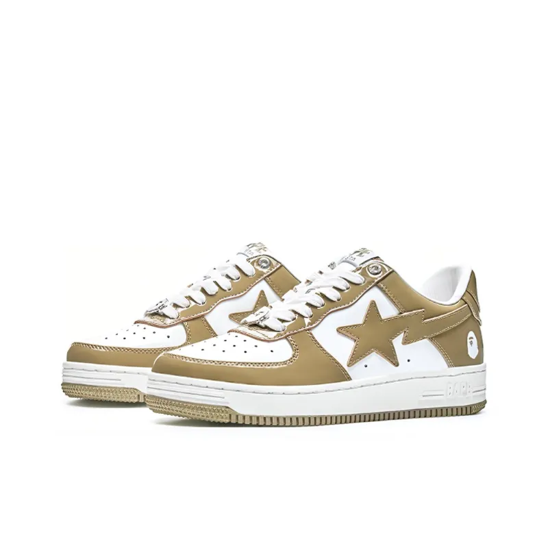 BAPE A BATHING APE Bape Sta Patent Leather White Khaki 2023-2