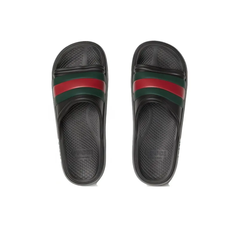 GUCCI Web Slide Sandal 'Black Green Red'-4