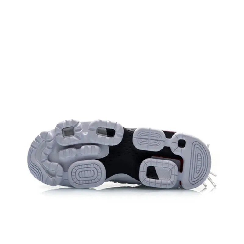 LiNing CF Non slip Lightweight Mid Top Casual Shoes Unisex Gray White-4