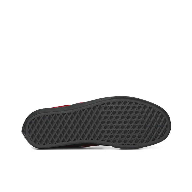Vans Slip-on Classic Anti-Slip Wear-Resistant Low-Top Skateboard Shoes Unisex Red Black-3