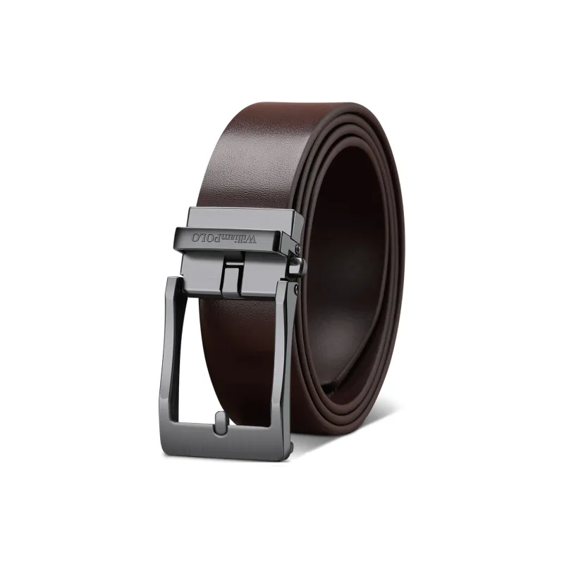 WilliamPOLO Cow Leather Belt Men's 3.5cm Width-5