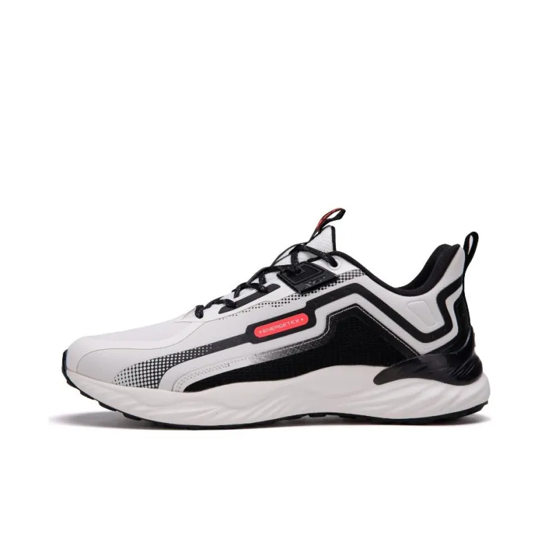 XTEP Polygon 1.0 Cushioning Wear Resistant Rebound Low Top Running Shoes Men's White Red-0
