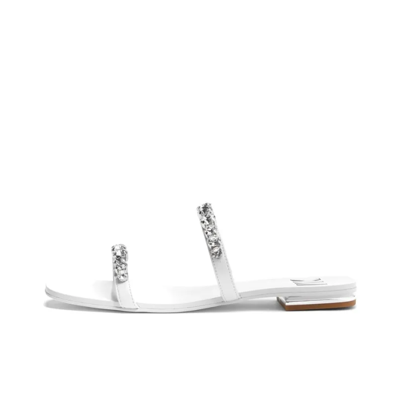 MICHAEL KORS Jessa Abrasion Resistant Slide Slippers Women's White-0