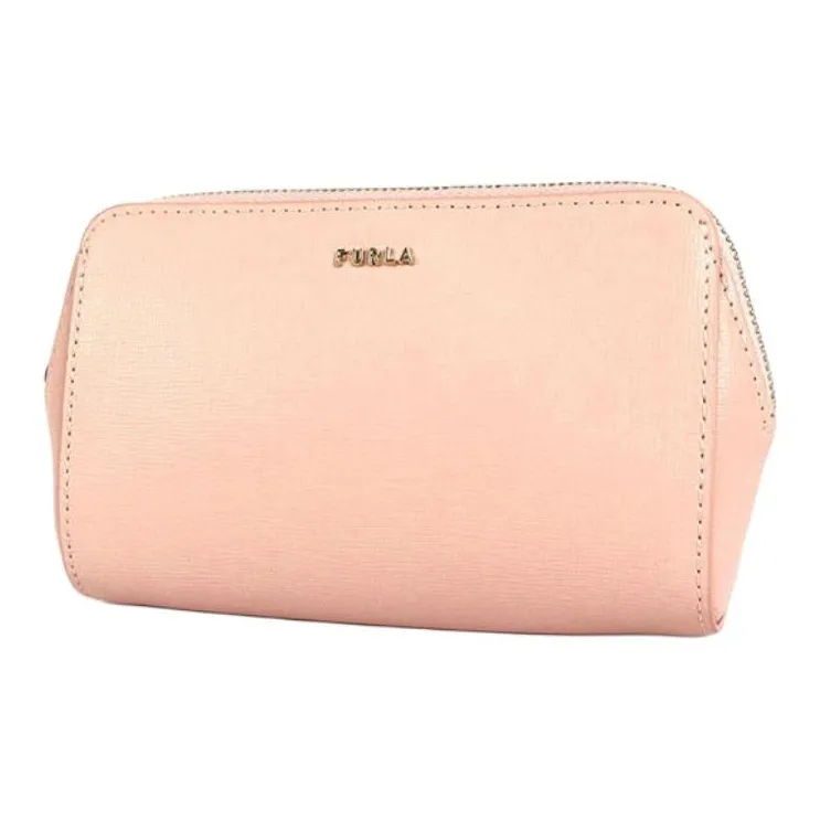 Furla Electra Artificial Leather Makeup Bag Women's Light Pink-0