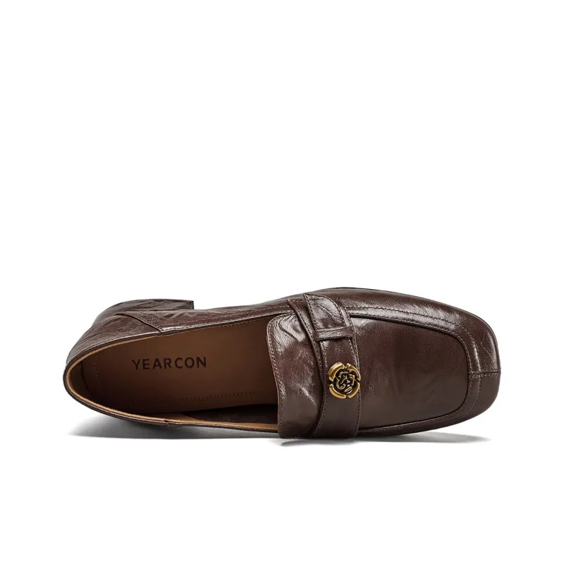 YEARCON Loafers Women's Red Brown/Ecru/Black-10