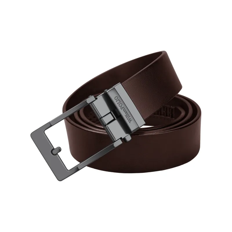 WilliamPOLO Cow Leather Belt Men's 3.5cm Width-7
