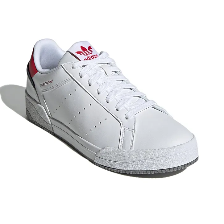 Adidas Originals Court Tourino Slip Resistant Cushioning Wear Resistant Low Top Skateboard Shoes Unisex White Red-2
