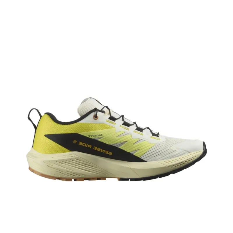 SALOMON Sense Ride 5 Slip Resistant Low Top Trail Running Running Shoes Women's Vanilla-1