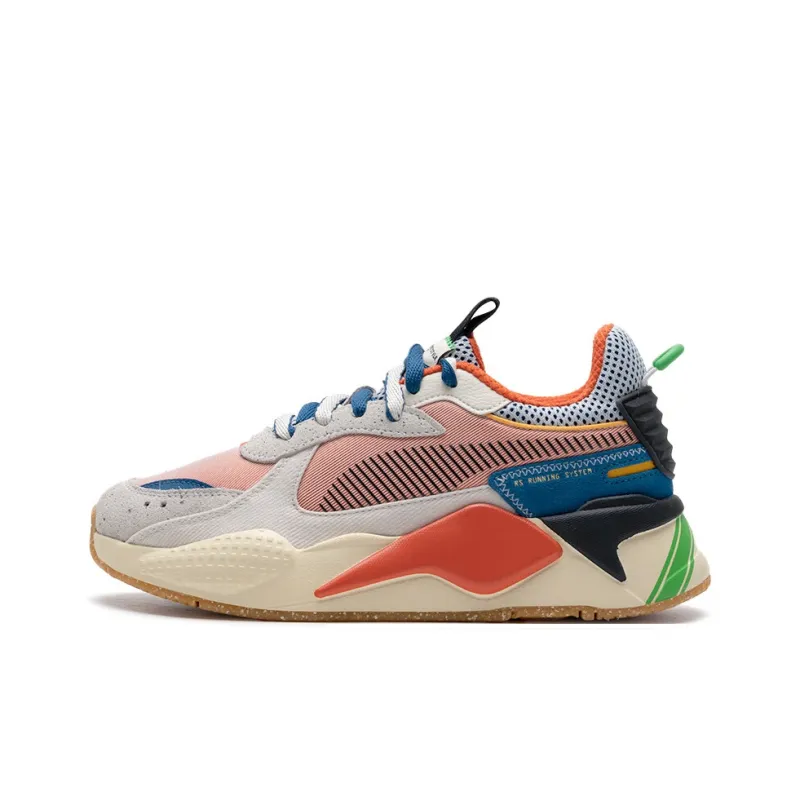 PUMA RS-X Cushioning Breathable Low-Top Casual Running Shoes Unisex Ecru-Phantom Red-Blue-Black-0