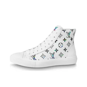 LOUIS VUITTON Tattoo Ankle Sneakers 'White With Colorful Monogram'