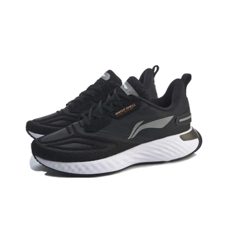LiNing Cushioning Breathable Low-Top Running Shoes Women's Black White-2