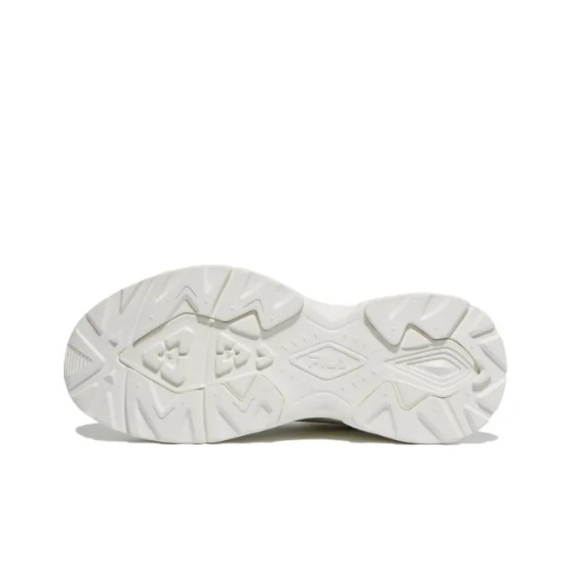 FILA Wood Block Cushioning Anti Slip And Wear Resistant Low Top Sports Casual Shoes Unisex White Gray Korean Style-4